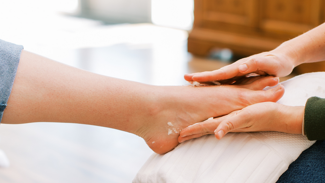foot scrub with all natural sugar scrub