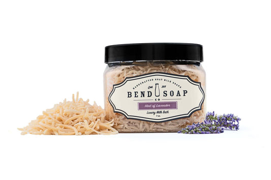 Hint of Lavender Goat Milk Bath Shreds in Container