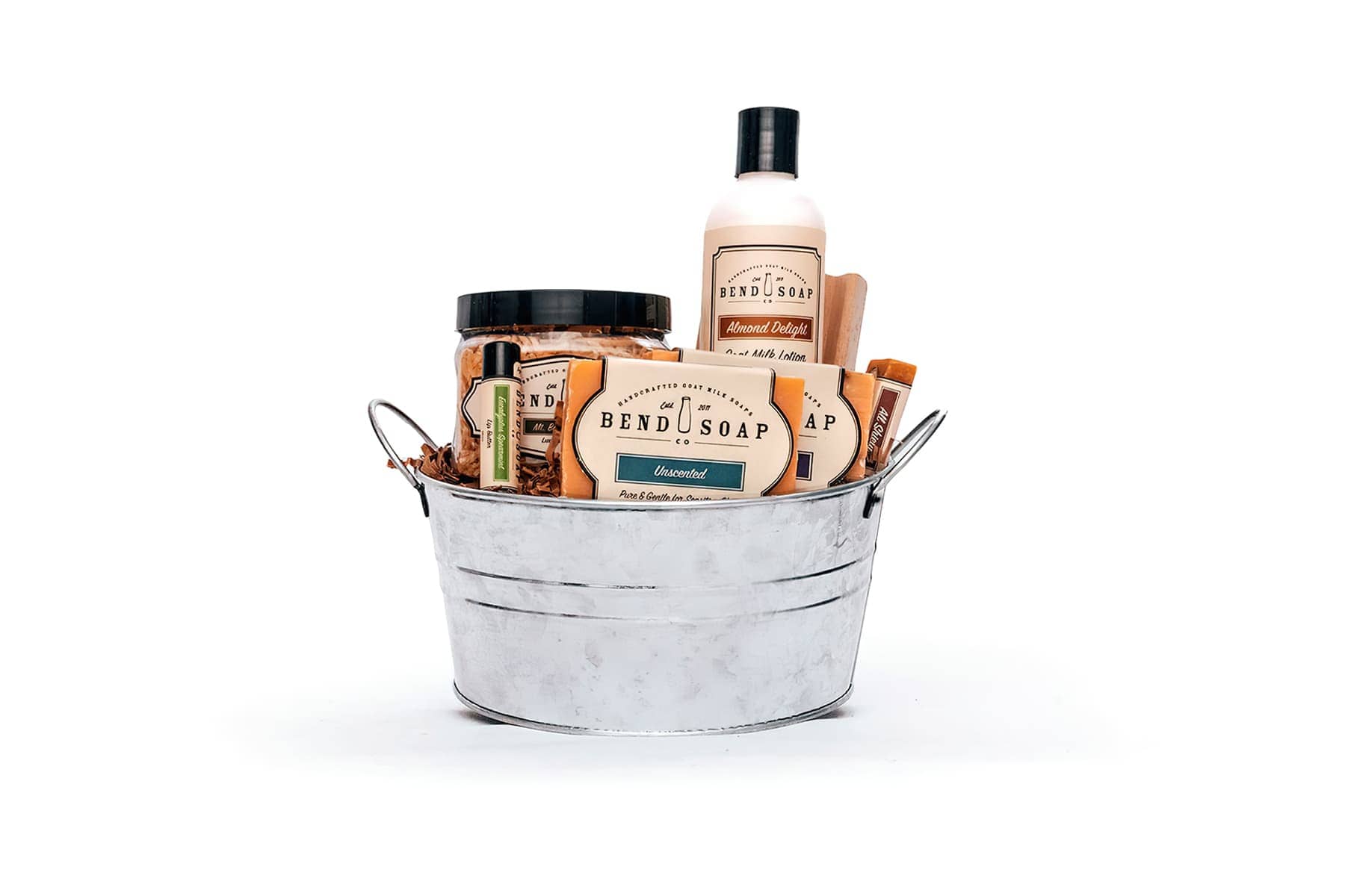 Essential Gift Basket with an Assortment of Bend Soap Co. Products