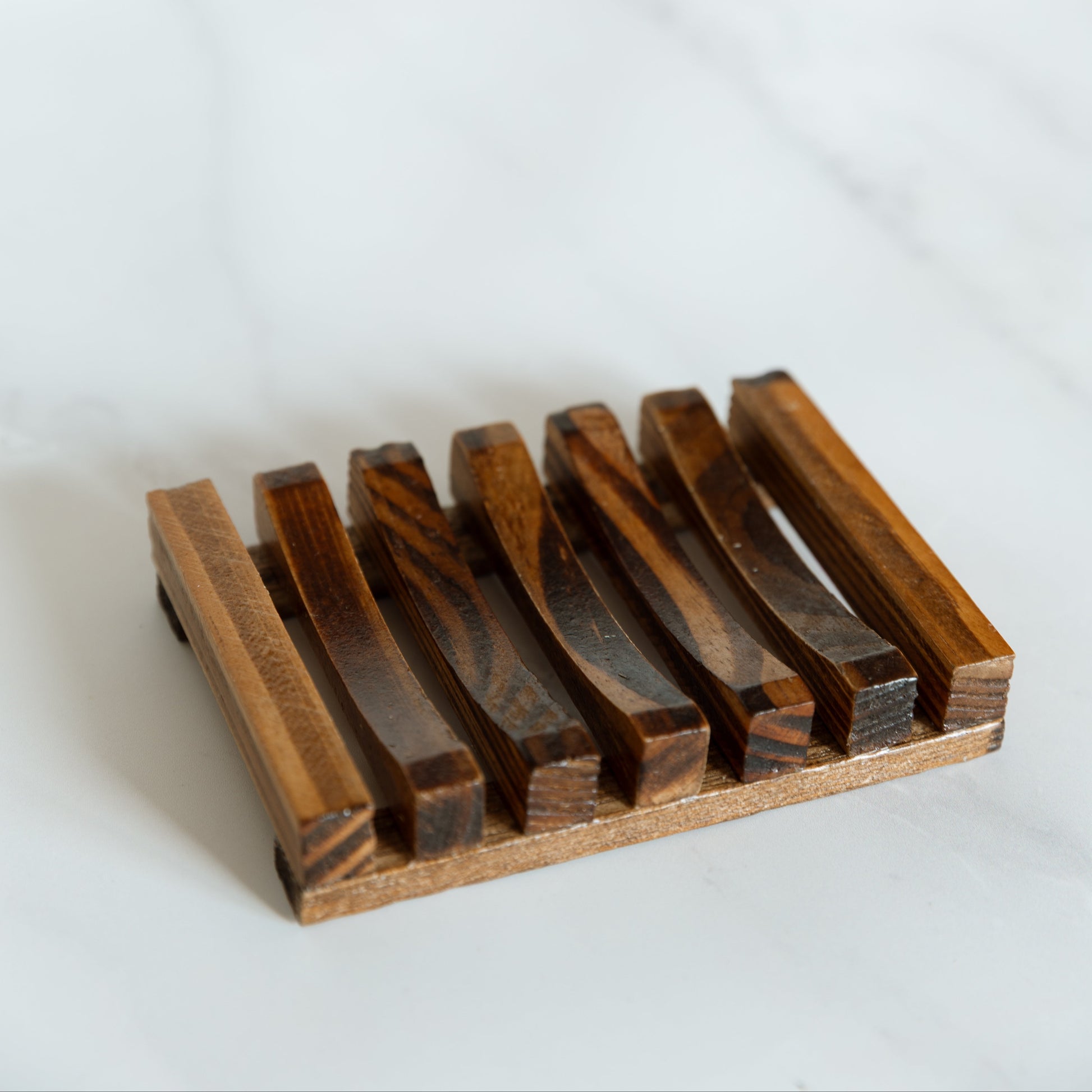 Dark Brown Wooden Rack Soap Dish