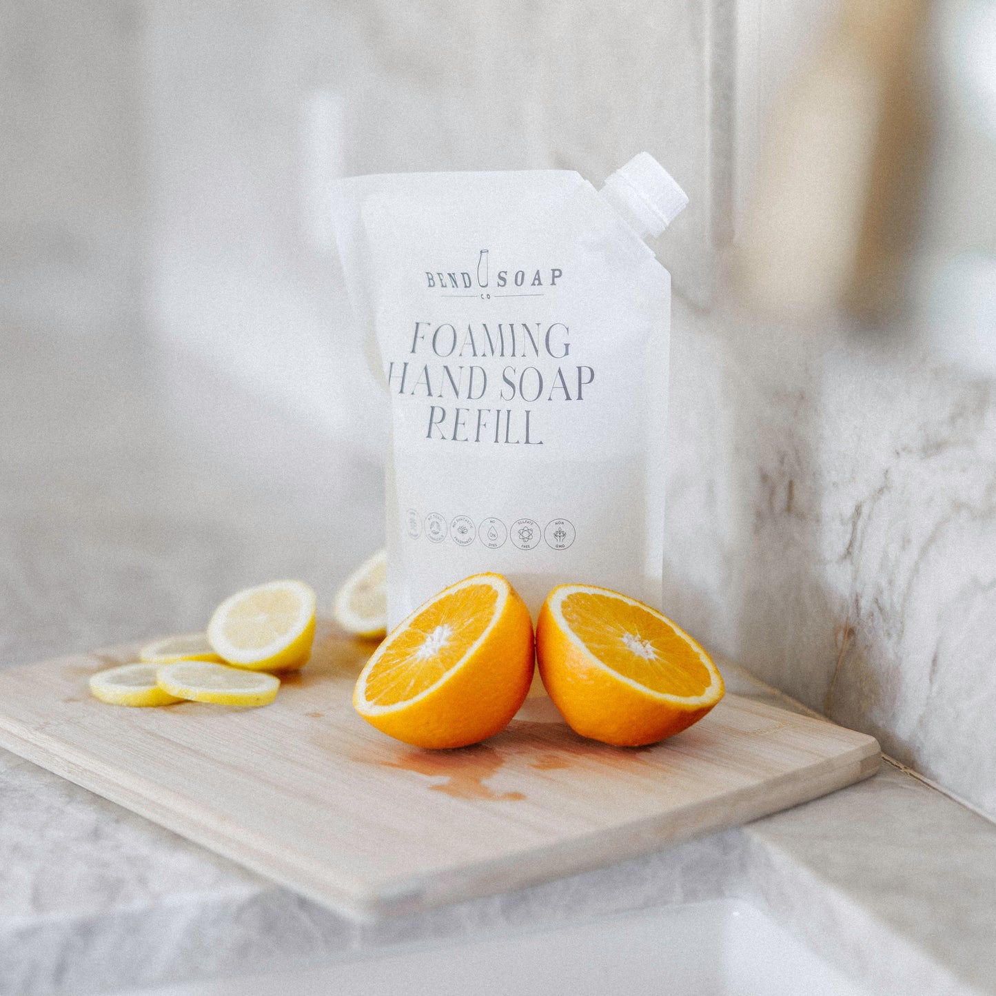 orange lemon citrus scented foaming nontoxic hand soap