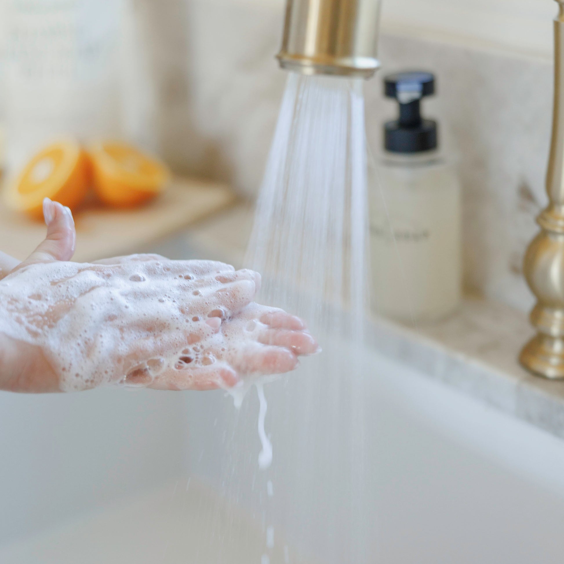 goat milk liquid soap hand washing at every sink