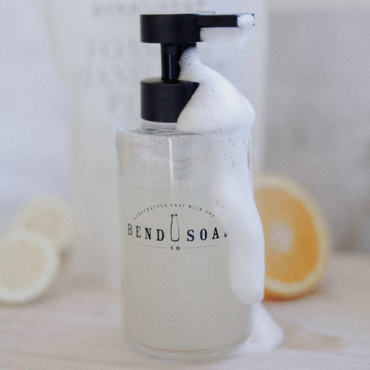 glass bend soap liquid soap foaming dispenser