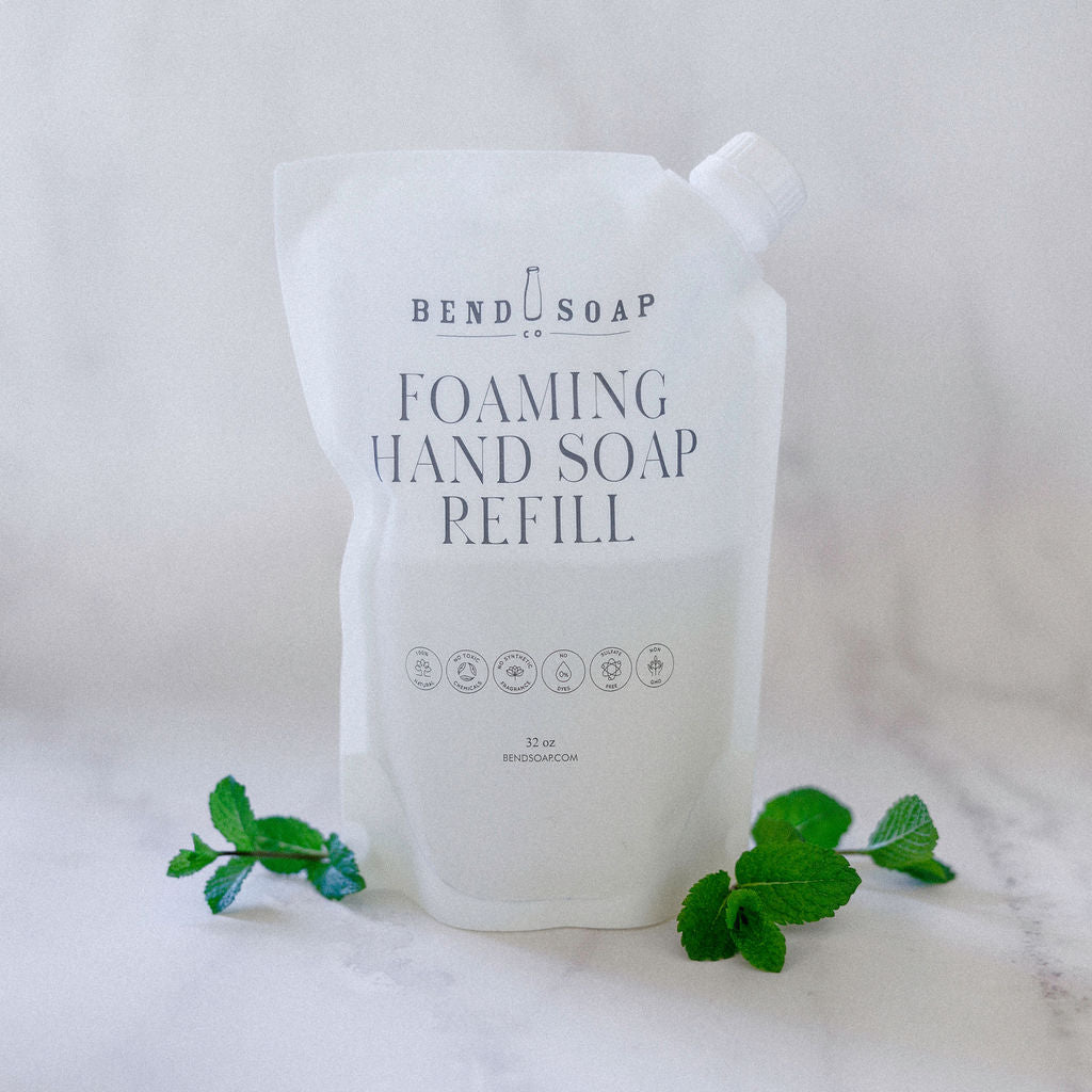 peppermint goat milk foaming hand soap refill by bend soap