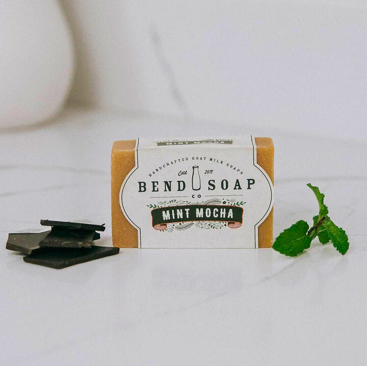 Full Size bar of Mint Mocha Goat Milk Soap