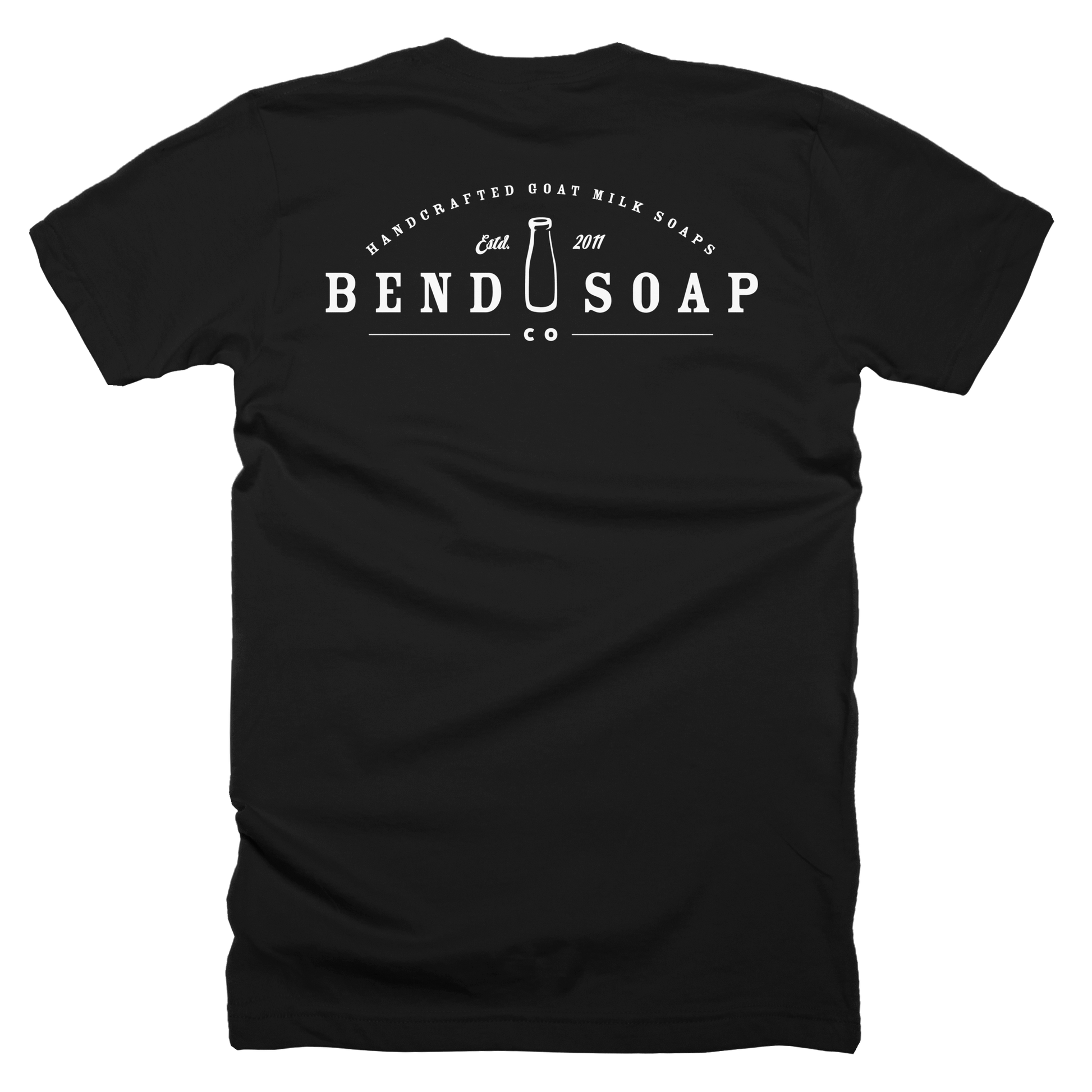 Back view of the Black Male Bend Soap Tee-shirt