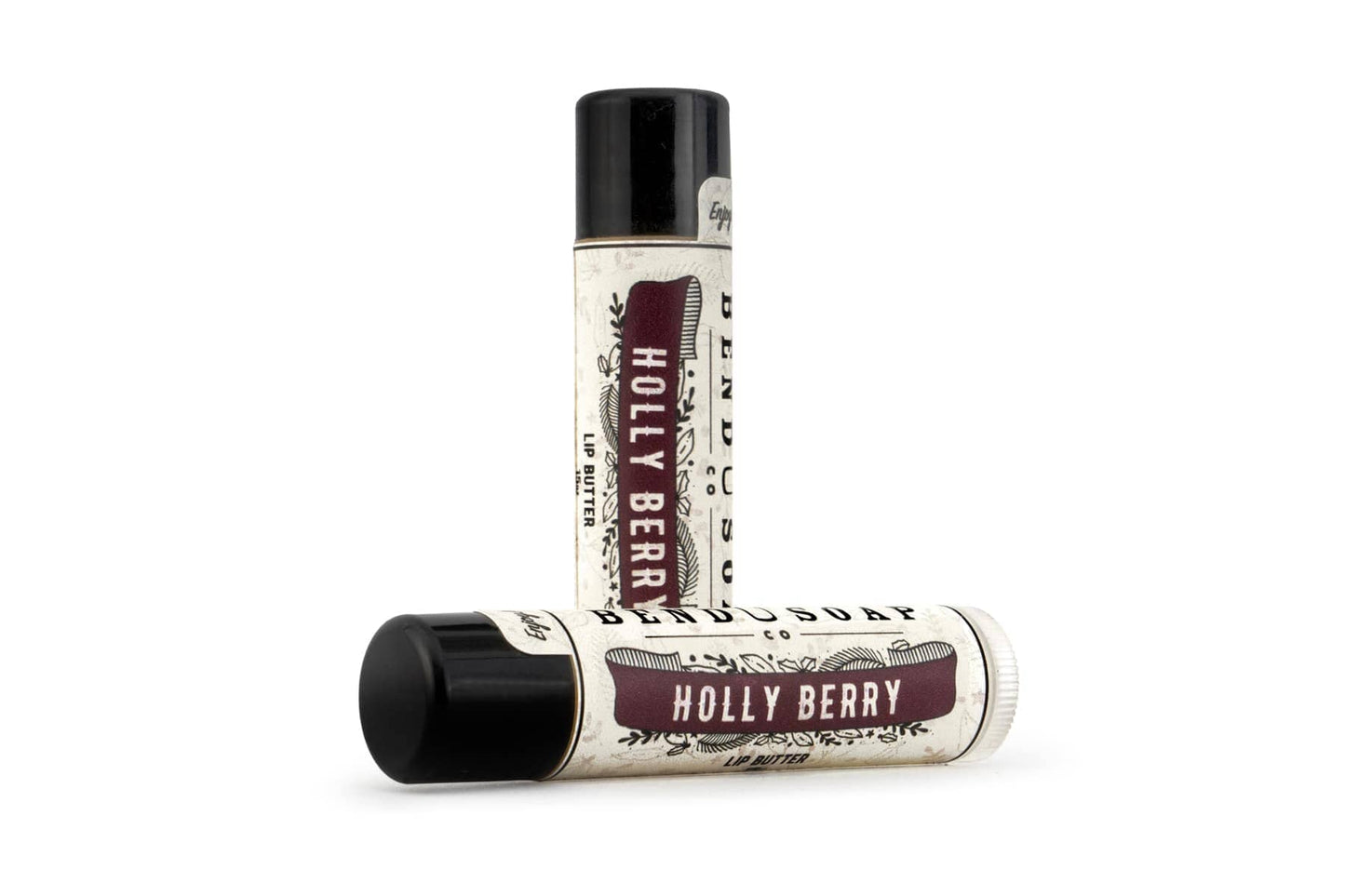 Seasonal Holly Berry Lip Butter on White Backkground