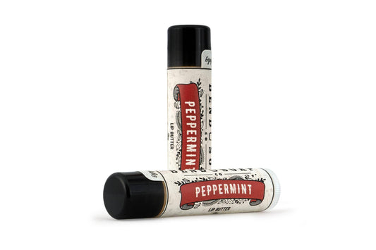 Seasonal Peppermint Lip Butter on White Background