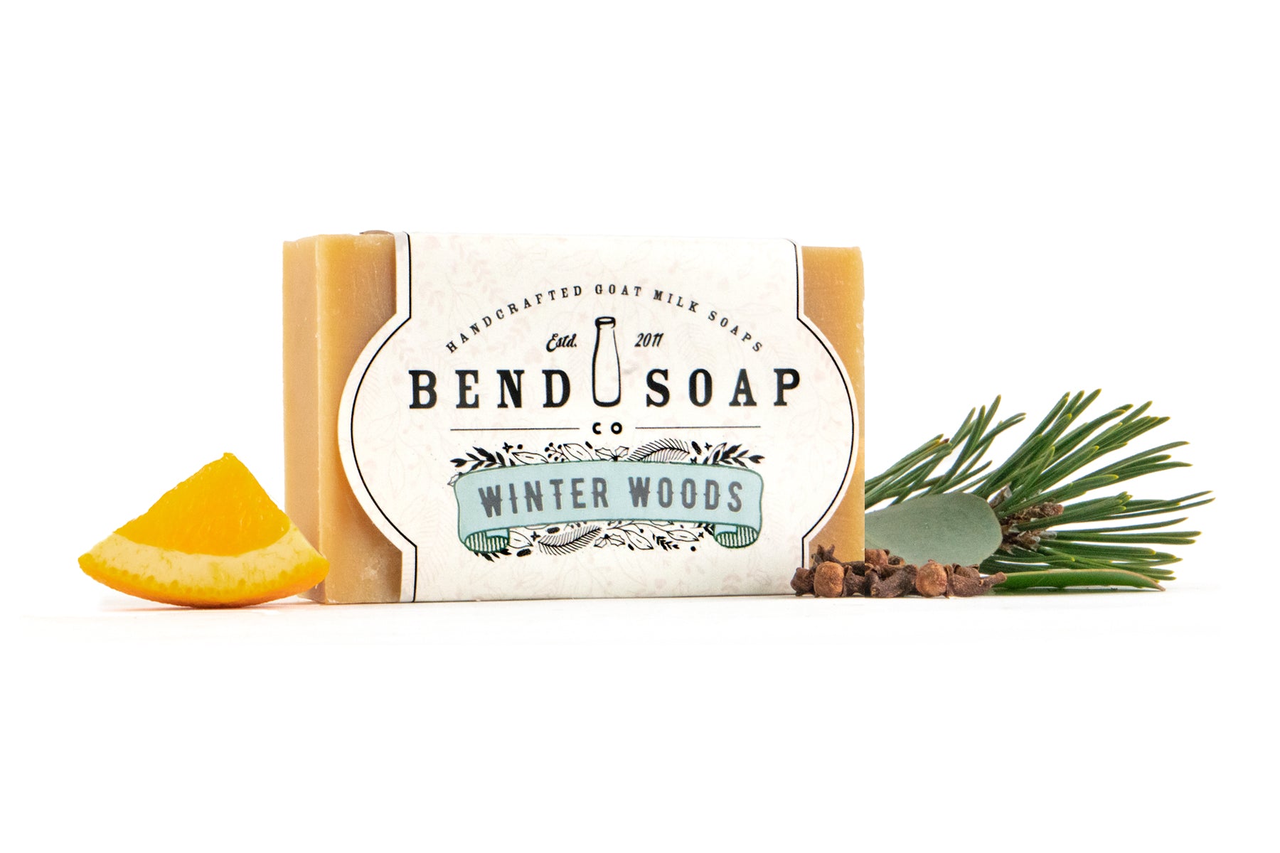 Handcrafted Goat Milk Soap with Fresh Orange, Pine, Clove and Eucalyptus